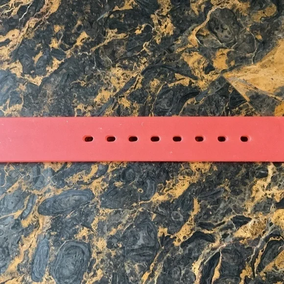 Sterling Silver 925 Greek Design Red Silicon Band Unisex Bracelet